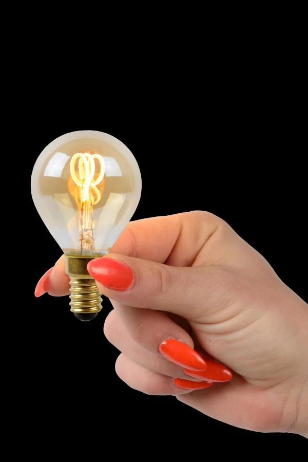 Lucide P45 - Filament bulb - Ø 4,5 cm - LED Dim. - E14 - 1x3W 2200K - Amber - atmosphere 2